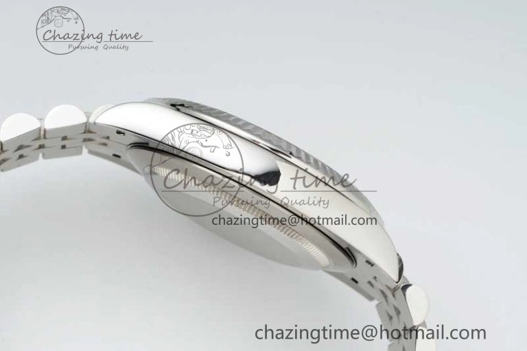 DateJust 36mm SS DIWF 1:1 Best Edition 904L Steel Gray Dial Green Markers on Jubilee Bracelet SA3235
