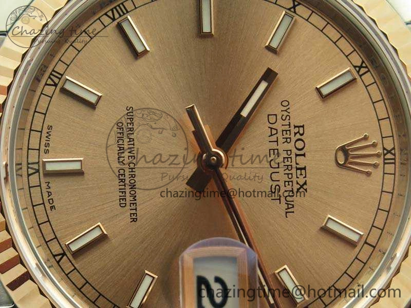 DateJust 36mm SS RG 116231 ARF 1:1 Best Edition Rose Gold Dial Fluted Bezel On SS RG Jubilee Bracelet SA3135