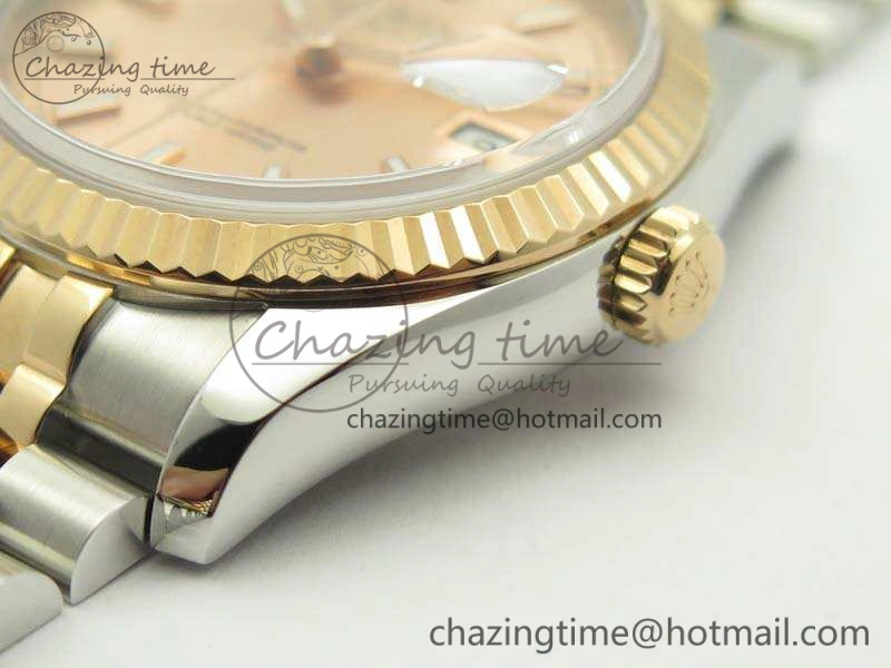 DateJust 36mm SS RG 116231 ARF 1:1 Best Edition Rose Gold Dial Fluted Bezel On SS RG Jubilee Bracelet SA3135
