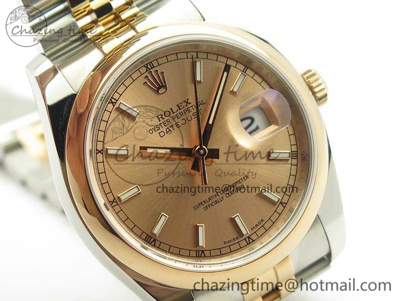 DateJust 36mm SS RG 116231 ARF 1:1 Best Edition Rose Gold Dial On SS RG Jubilee Bracelet SA3135