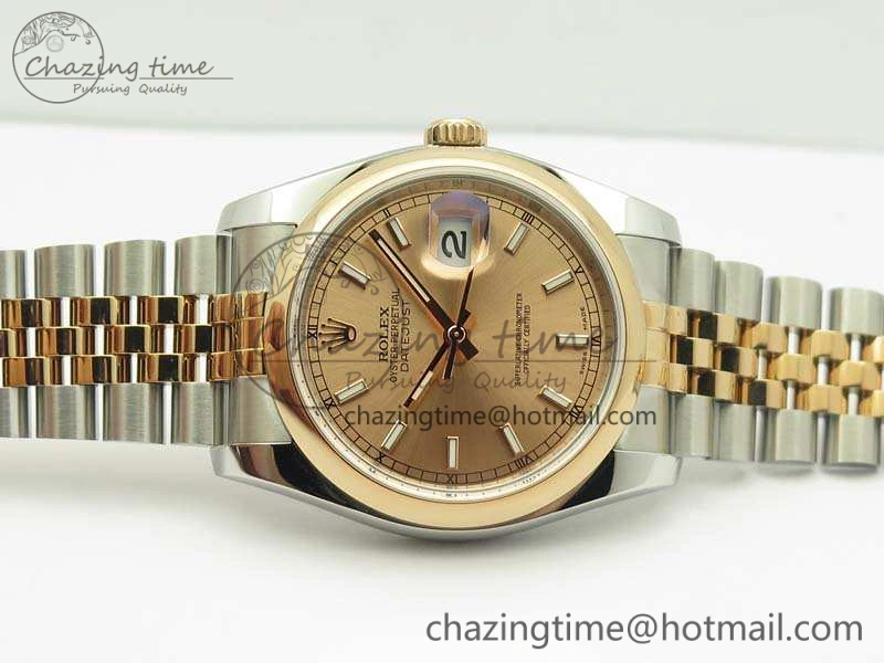 DateJust 36mm SS RG 116231 ARF 1:1 Best Edition Rose Gold Dial On SS RG Jubilee Bracelet SA3135