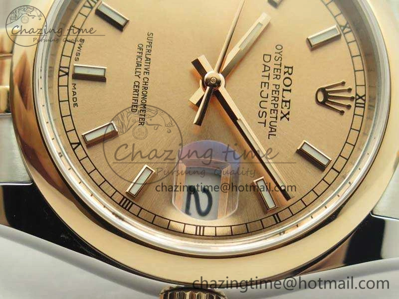 DateJust 36mm SS RG 116231 ARF 1:1 Best Edition Rose Gold Dial On SS RG Jubilee Bracelet SA3135