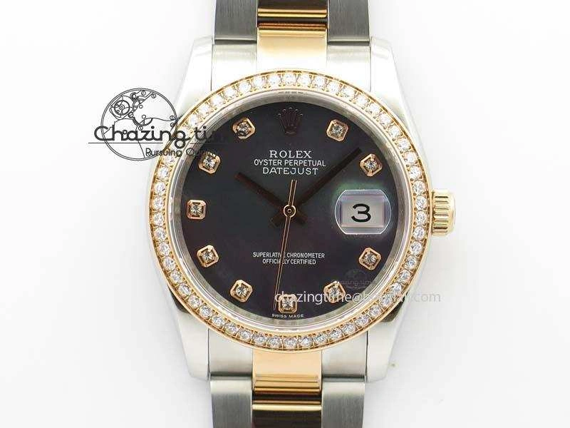 DateJust 36mm SS RG BP-Maker Best Edition MOP Diamond Markers Dial On SS RG Bracelet A2824 V2