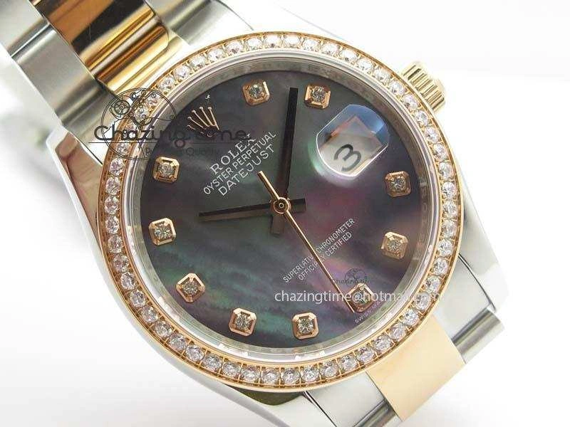 DateJust 36mm SS RG BP-Maker Best Edition MOP Diamond Markers Dial On SS RG Bracelet A2824 V2