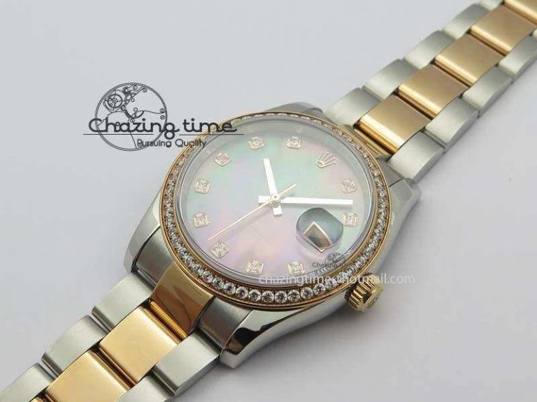 DateJust 36mm SS RG BP-Maker Best Edition MOP Diamond Markers Dial On SS RG Bracelet A2824 V2