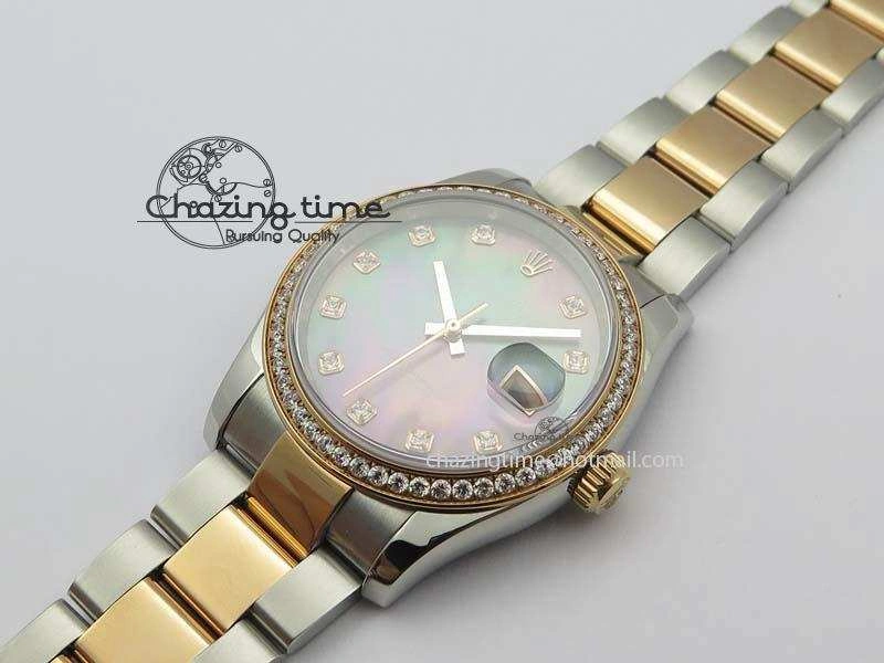DateJust 36mm SS RG BP-Maker Best Edition MOP Diamond Markers Dial On SS RG Bracelet A2824 V2