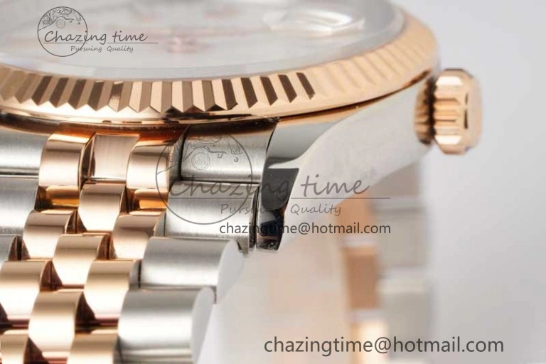 DateJust 36mm SS RG DIWF 1:1 Best Edition 904L Steel White Stick Dial on Jubilee Bracelet SA3235