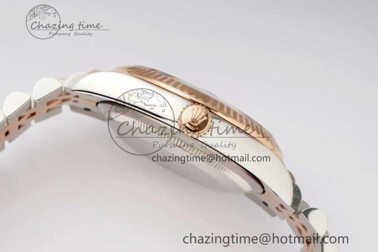 DateJust 36mm SS RG DIWF 1:1 Best Edition 904L Steel White Stick Dial on Jubilee Bracelet SA3235