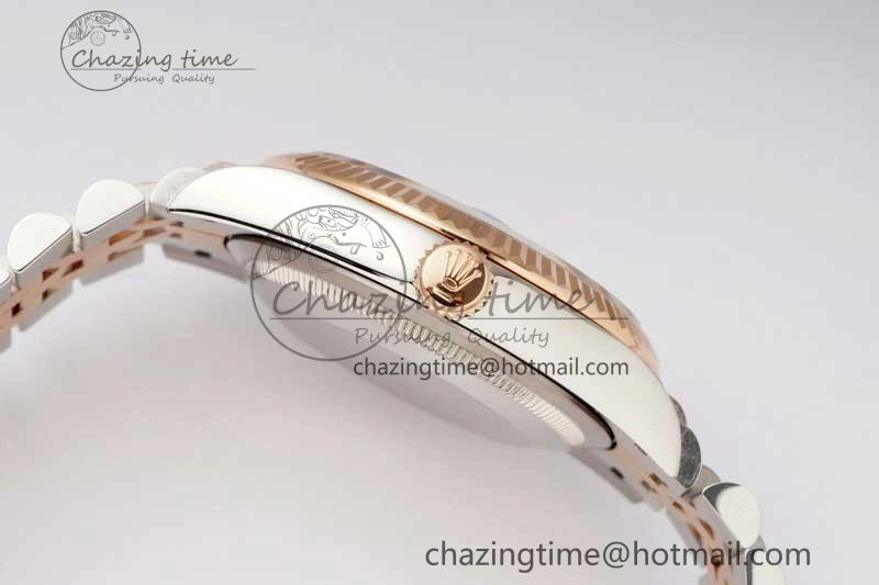 DateJust 36mm SS RG DIWF 1:1 Best Edition 904L Steel White Stick Dial on Jubilee Bracelet SA3235