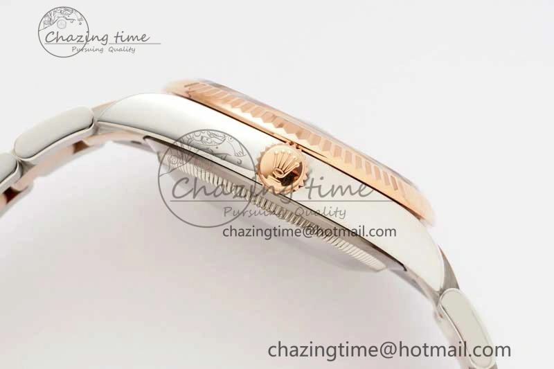 DateJust 36mm SS RG DIWF 1:1 Best Edition 904L Steel White Stick Dial on Jubilee Oyster SA3235