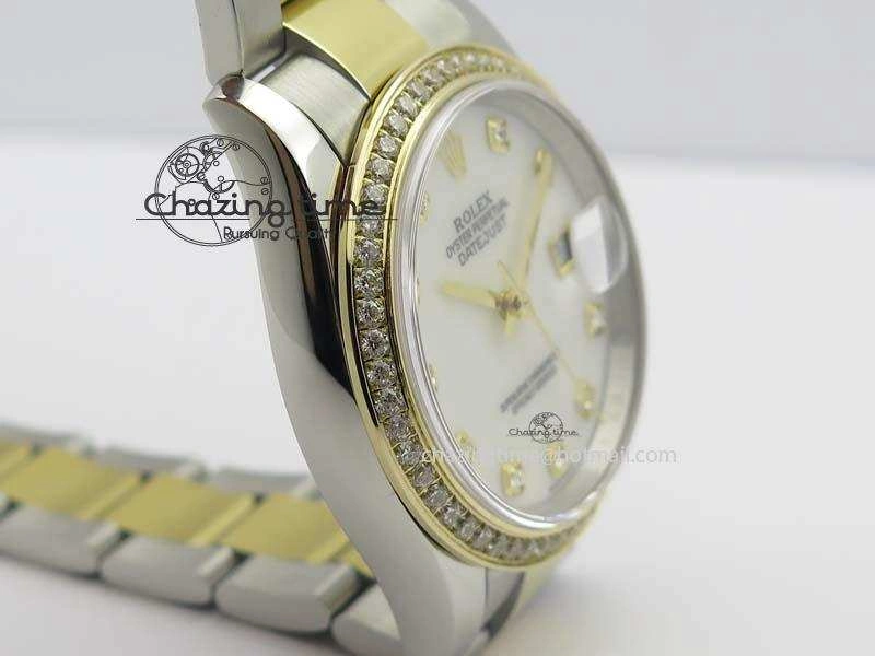 DateJust 36mm SS YG BP-Maker Best Edition Diamond Bezel White Dial On SS YG Bracelet A2824 V2