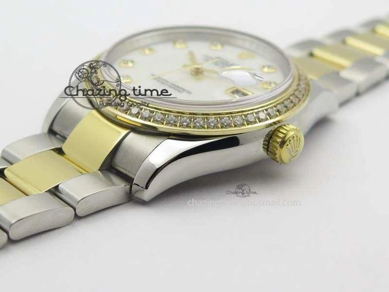 DateJust 36mm SS YG BP-Maker Best Edition Diamond Bezel White Dial On SS YG Bracelet A2824 V2