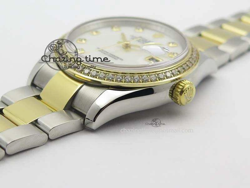 DateJust 36mm SS YG BP-Maker Best Edition Diamond Bezel White Dial On SS YG Bracelet A2824 V2