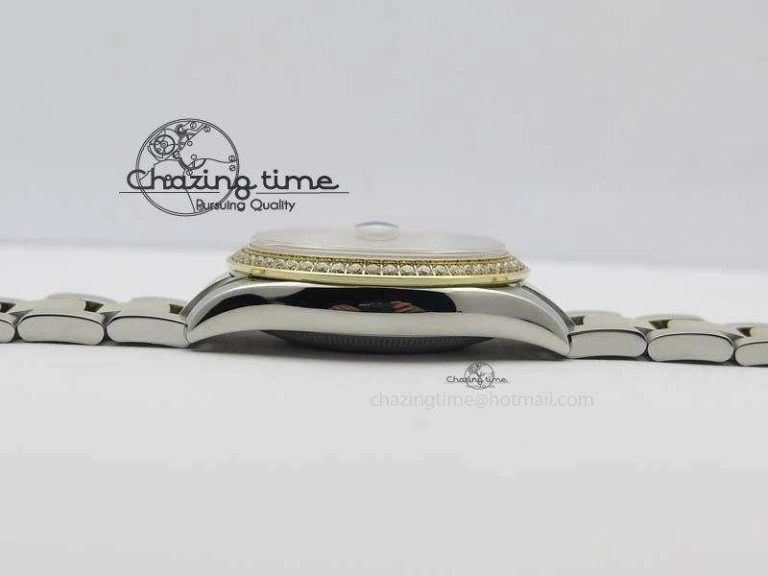 DateJust 36mm SS YG BP-Maker Best Edition Diamond Bezel White Dial On SS YG Bracelet A2824 V2