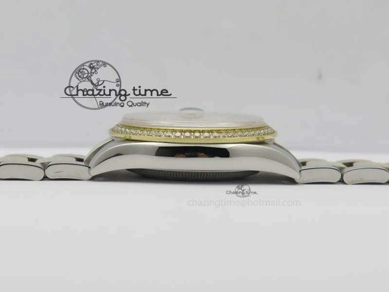 DateJust 36mm SS YG BP-Maker Best Edition Diamond Bezel White MOP Dial On SS YG Bracelet A2824 V2