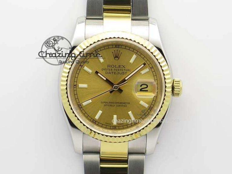DateJust 36mm SS YG BP-Maker Best Edition Gold Dial On SS YG Bracelet A2824 V2