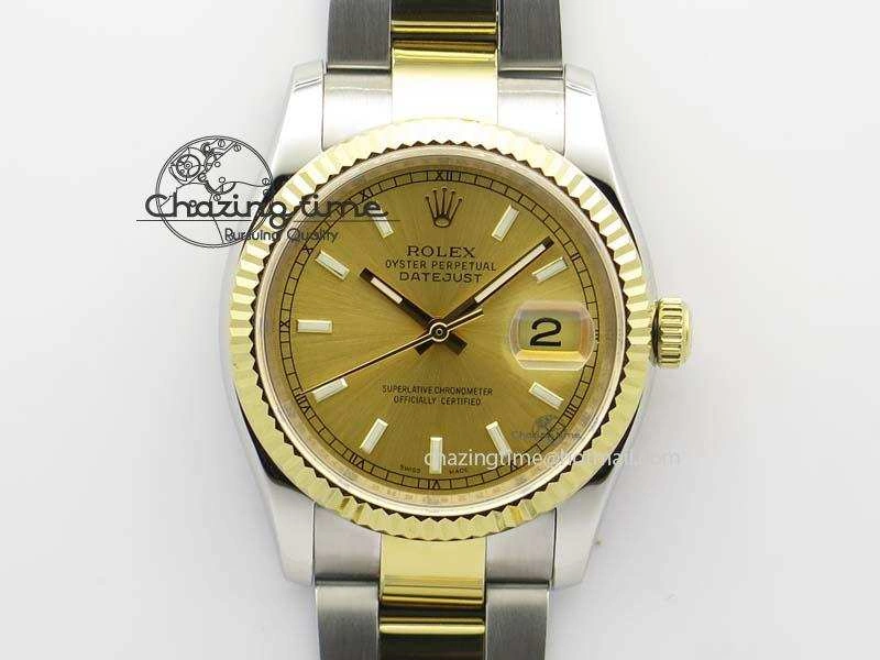 DateJust 36mm SS YG BP-Maker Best Edition Gold Dial On SS YG Bracelet A2824 V2