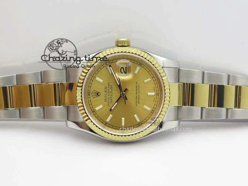 DateJust 36mm SS YG BP-Maker Best Edition Gold Dial On SS YG Bracelet A2824 V2