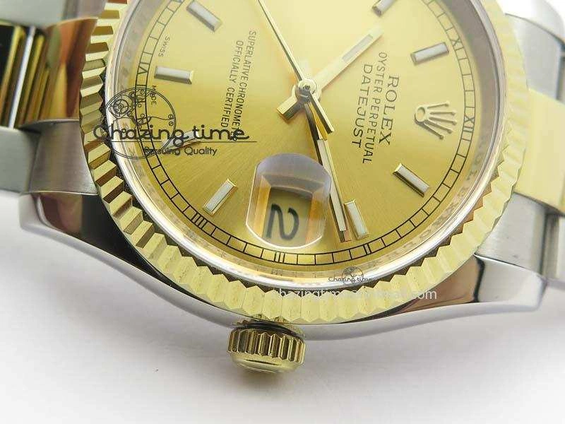 DateJust 36mm SS YG BP-Maker Best Edition Gold Dial On SS YG Bracelet A2824 V2