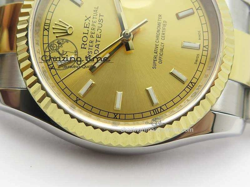 DateJust 36mm SS YG BP-Maker Best Edition Gold Dial On SS YG Bracelet A2824 V2