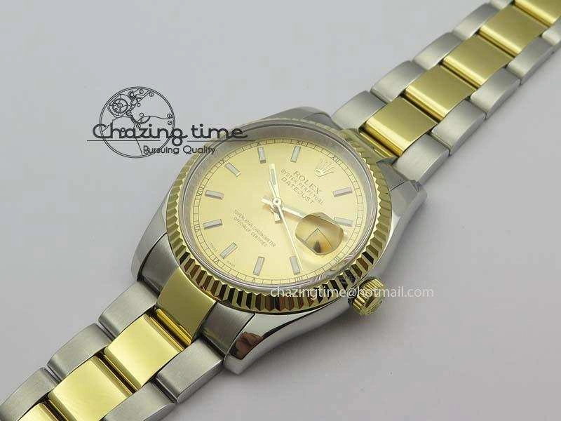 DateJust 36mm SS YG BP-Maker Best Edition Gold Dial On SS YG Bracelet A2824 V2