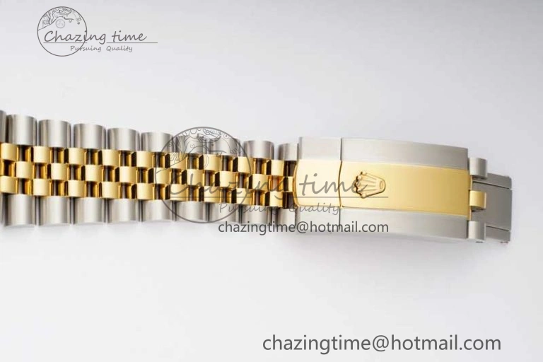 DateJust 36mm SS YG DIWF 1:1 Best Edition 904L Steel Gray Dial Green Markers on Jubilee Bracelet SA3235