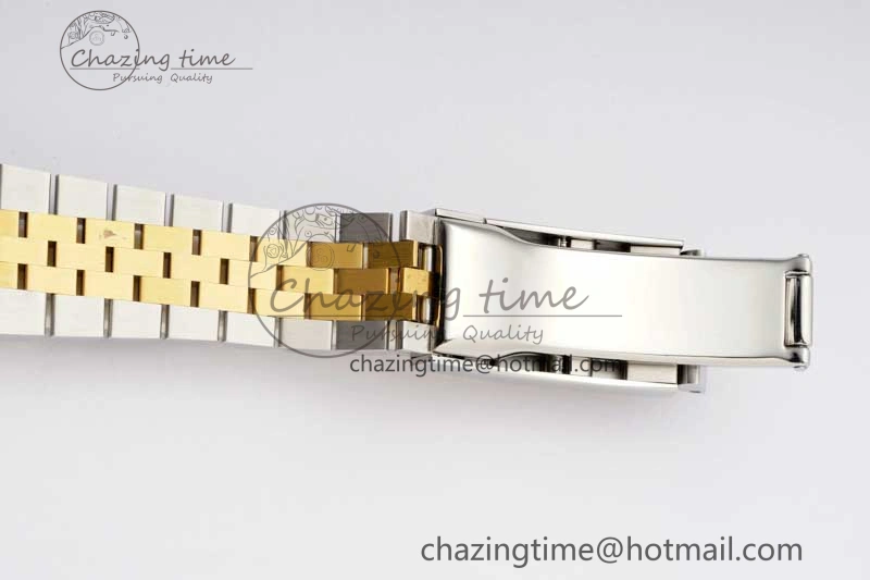 DateJust 36mm SS YG DIWF 1:1 Best Edition 904L Steel Gray Dial Green Markers on Jubilee Bracelet SA3235