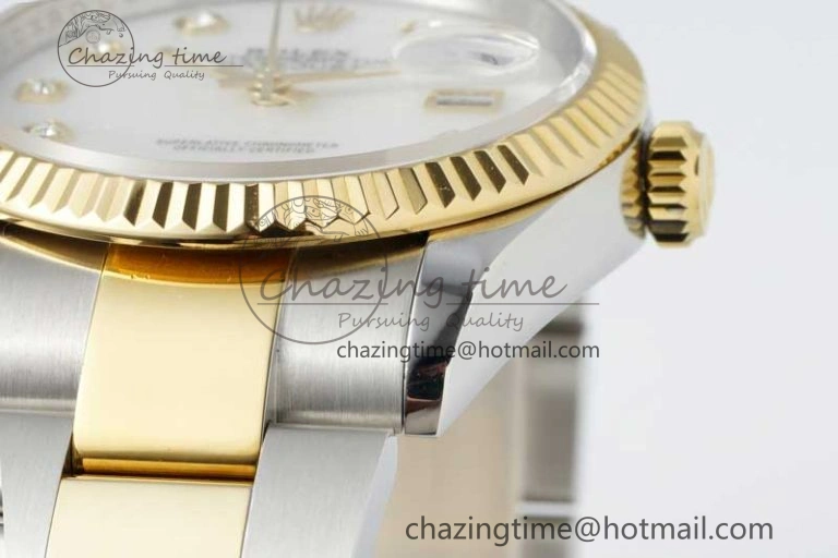 DateJust 36mm SS YG DIWF 1:1 Best Edition 904L Steel White MOP Diamonds Dial on Oyster Bracelet SA3235
