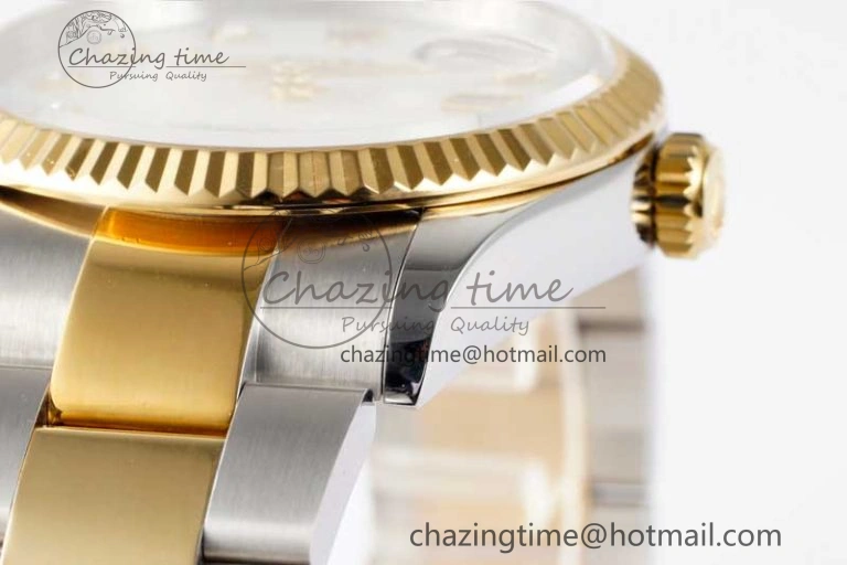 DateJust 36mm SS YG DIWF 1:1 Best Edition 904L Steel White Stick Dial on Oyster Bracelet SA3235