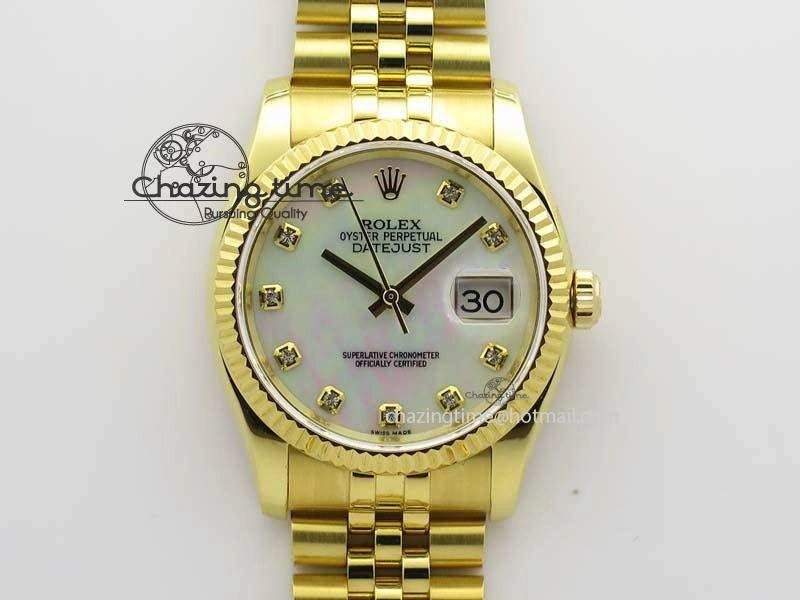 DateJust 36mm Wrapped YG BP-Maker Best Edition White MOP Dial On Wrapped YG Bracelet ETA2836