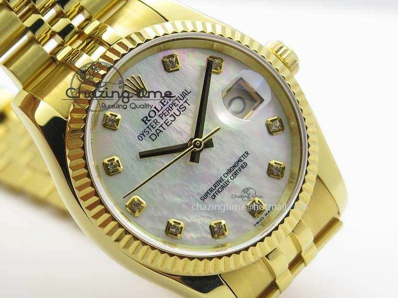 DateJust 36mm Wrapped YG BP-Maker Best Edition White MOP Dial On Wrapped YG Bracelet ETA2836