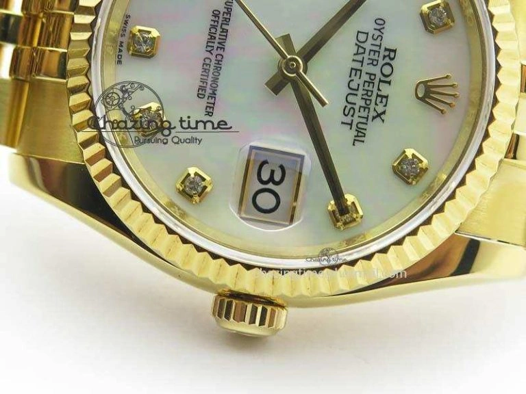 DateJust 36mm Wrapped YG BP-Maker Best Edition White MOP Dial On Wrapped YG Bracelet ETA2836