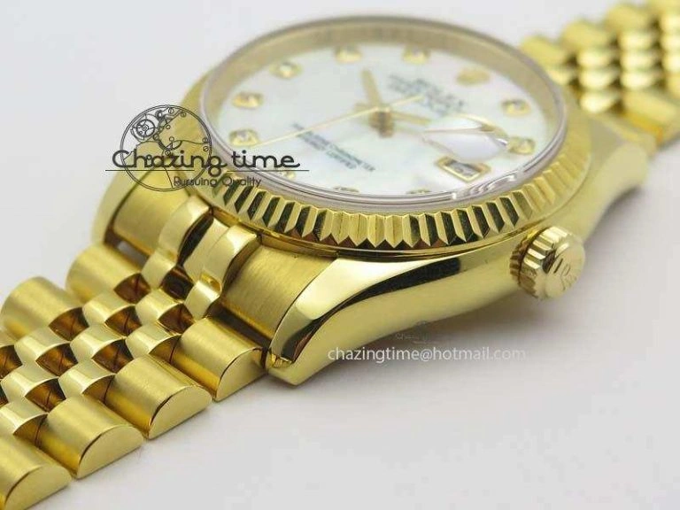 DateJust 36mm Wrapped YG BP-Maker Best Edition White MOP Dial On Wrapped YG Bracelet ETA2836