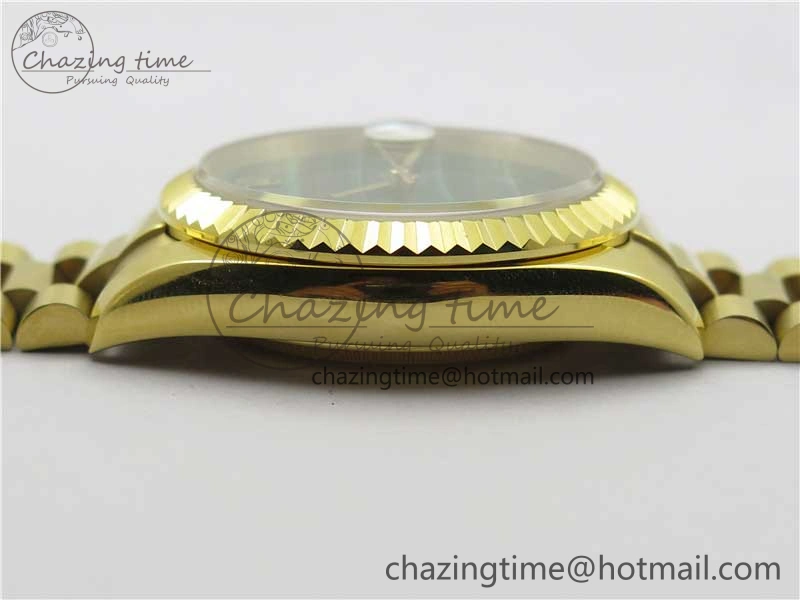 DateJust 36mm YG EDF Best Edition Green Malachite Dial on SS President Bracelet A2824