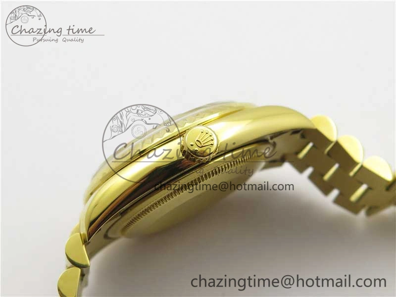 DateJust 36mm YG EDF Best Edition Green Malachite Dial on SS President Bracelet A2824