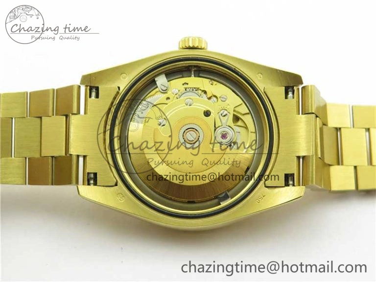 DateJust 36mm YG EDF Best Edition Green Malachite Dial on SS President Bracelet A2824