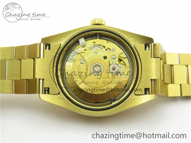 DateJust 36mm YG EDF Best Edition Green Malachite Dial on SS President Bracelet A2824