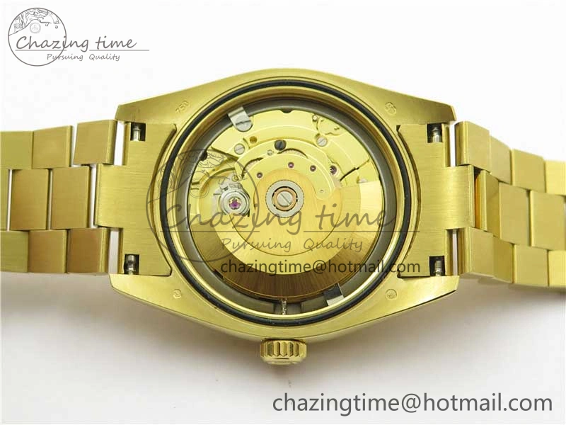 DateJust 36mm YG EDF Best Edition Green Malachite Dial on SS President Bracelet A2824