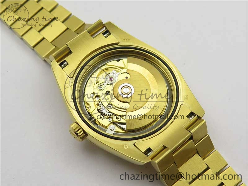 DateJust 36mm YG EDF Best Edition Green Malachite Dial on SS President Bracelet A2824