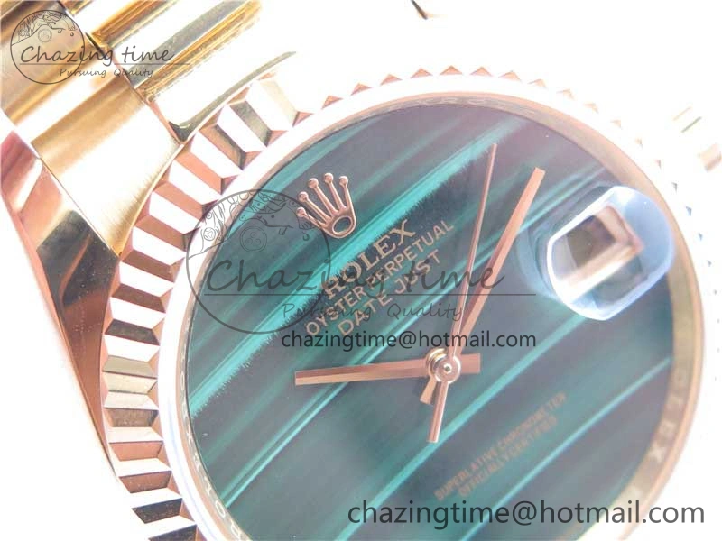 DateJust 36mm YG EDF Best Edition Green Malachite Dial on SS President Bracelet A2824