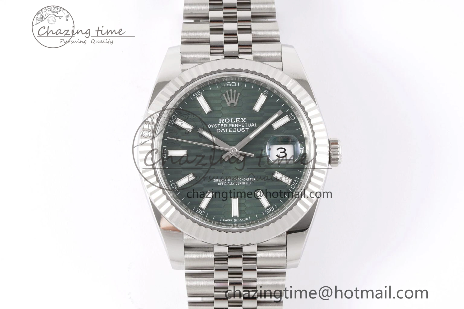 DateJust 41 126234 Clean 1:1 Best Edition 904L Steel Green Textured Dial on Jubilee Bracelet VR3235