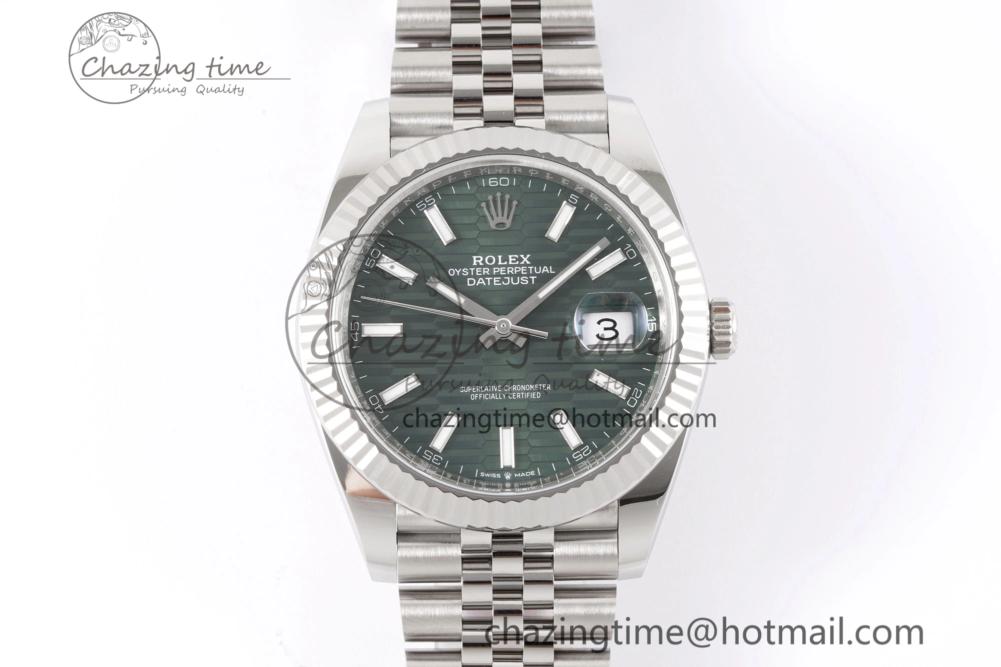 DateJust 41 126234 Clean 1:1 Best Edition 904L Steel Green Textured Dial on Jubilee Bracelet VR3235