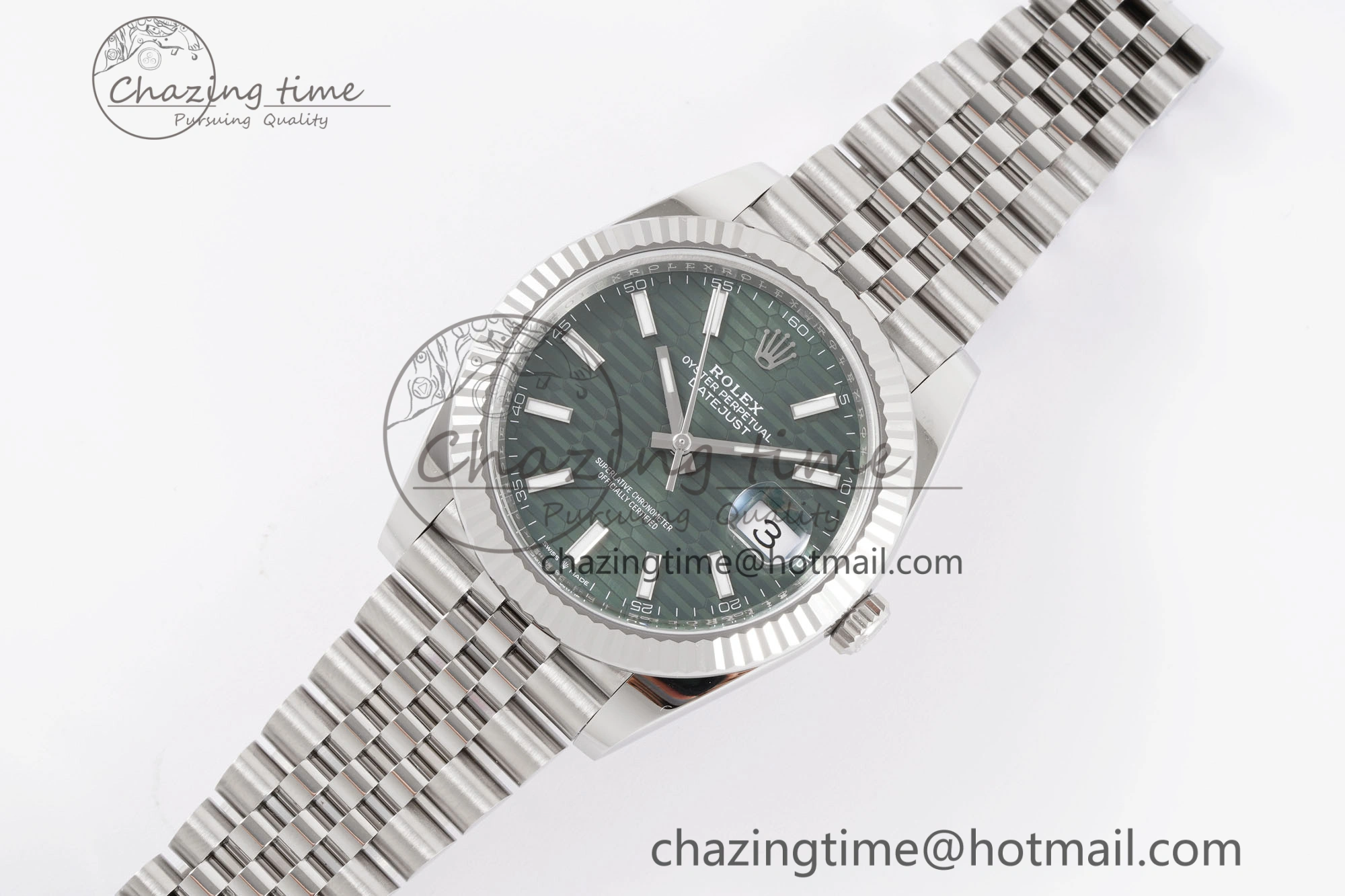 DateJust 41 126234 Clean 1:1 Best Edition 904L Steel Green Textured Dial on Jubilee Bracelet VR3235