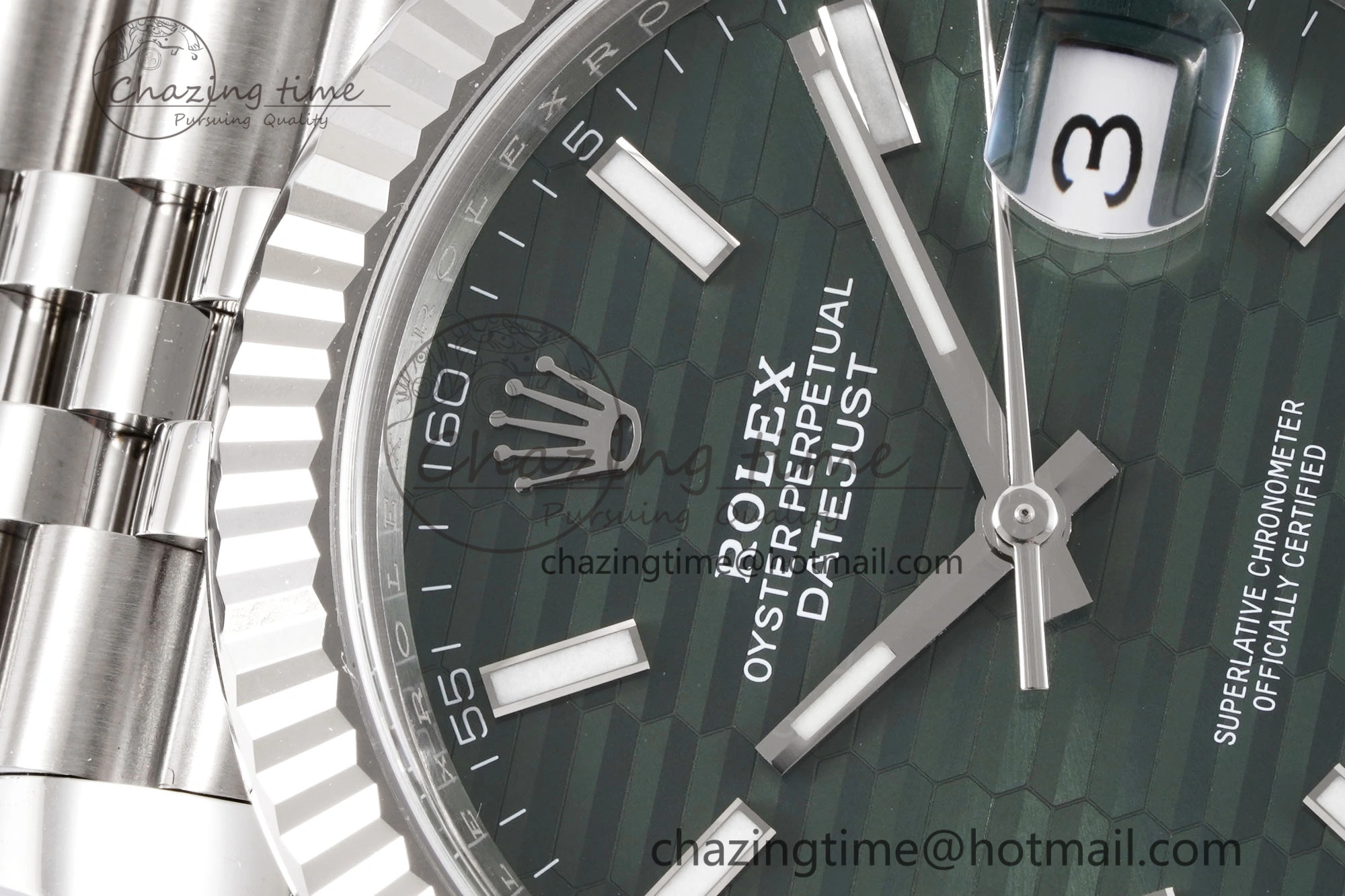 DateJust 41 126234 Clean 1:1 Best Edition 904L Steel Green Textured Dial on Jubilee Bracelet VR3235