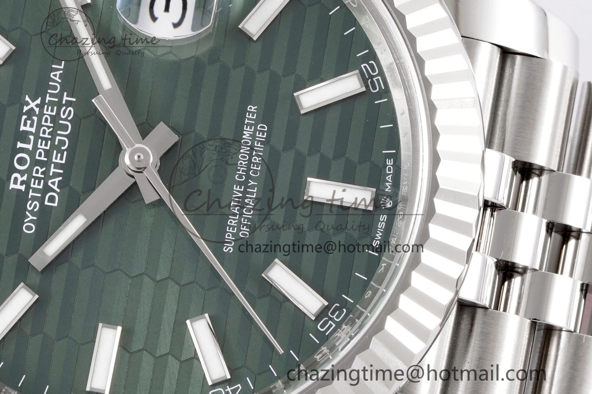 DateJust 41 126234 Clean 1:1 Best Edition 904L Steel Green Textured Dial on Jubilee Bracelet VR3235