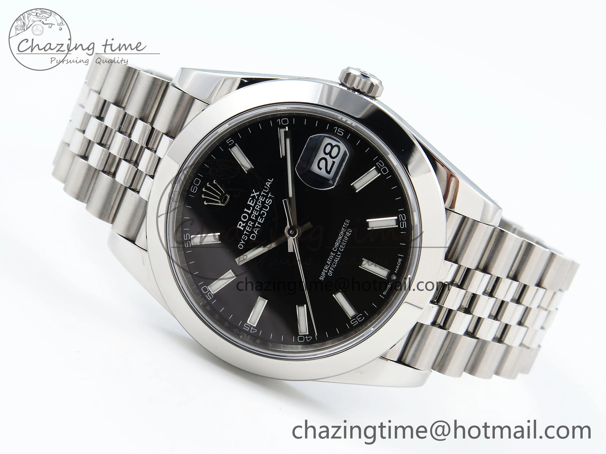 DateJust 41 126330 904L SS VSF 1:1 Best Edition Black Dial on Jubilee Bracelet VS3235
