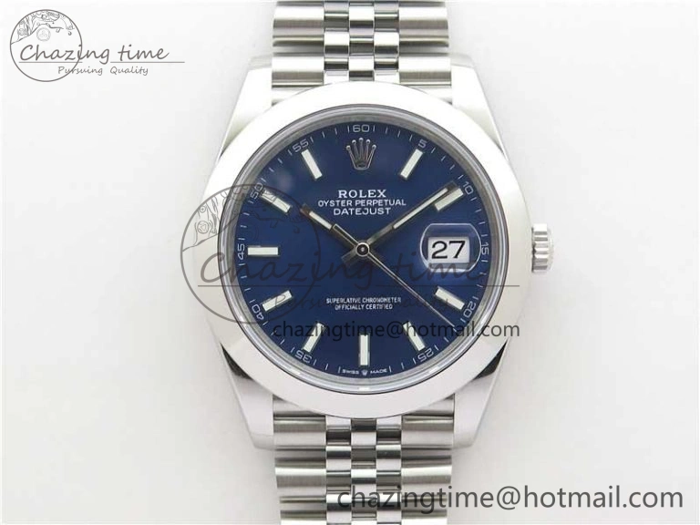 DateJust 41 126330 904L SS VSF 1:1 Best Edition Blue Dial on Jubilee Bracelet VS3235