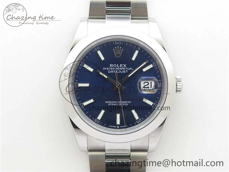 DateJust 41 126330 904L SS VSF 1:1 Best Edition Blue Dial on Oyster Bracelet VS3235