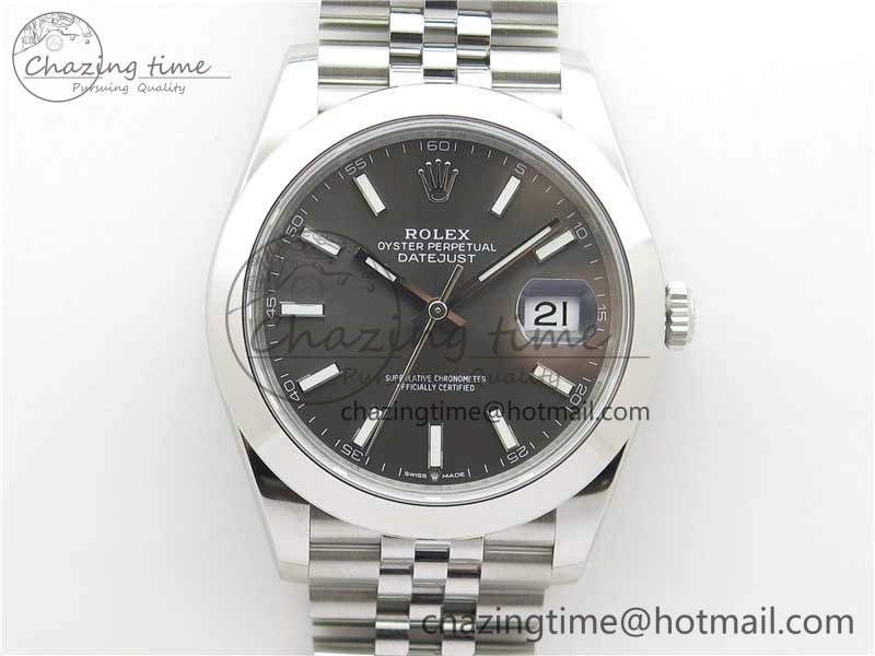 DateJust 41 126330 904L SS VSF 1:1 Best Edition Gray Dial on Jubilee Bracelet VS3235