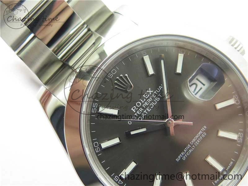 DateJust 41 126330 904L SS VSF 1:1 Best Edition Gray Dial on Oyster Bracelet VS3235